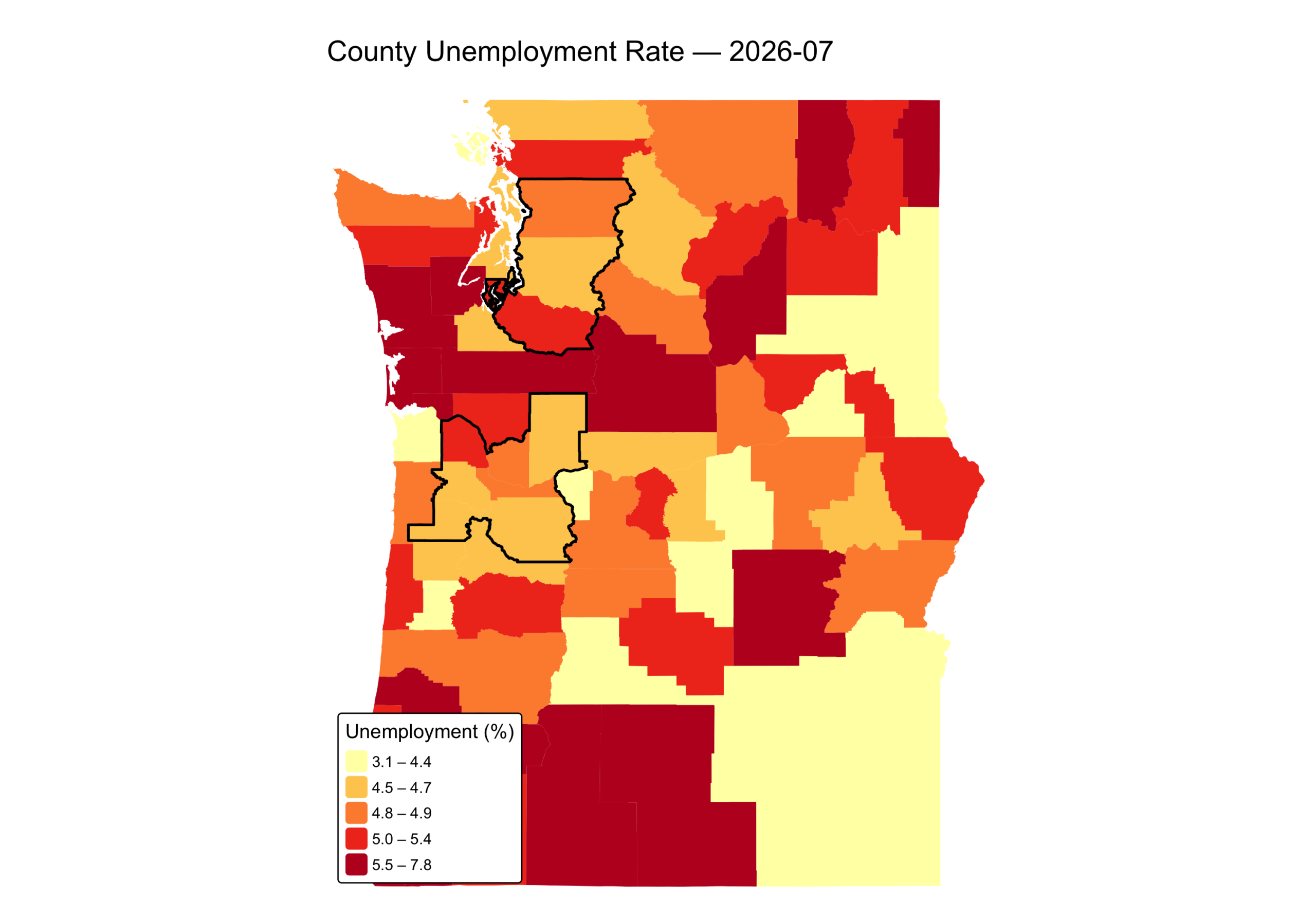 County Unemployment Map
