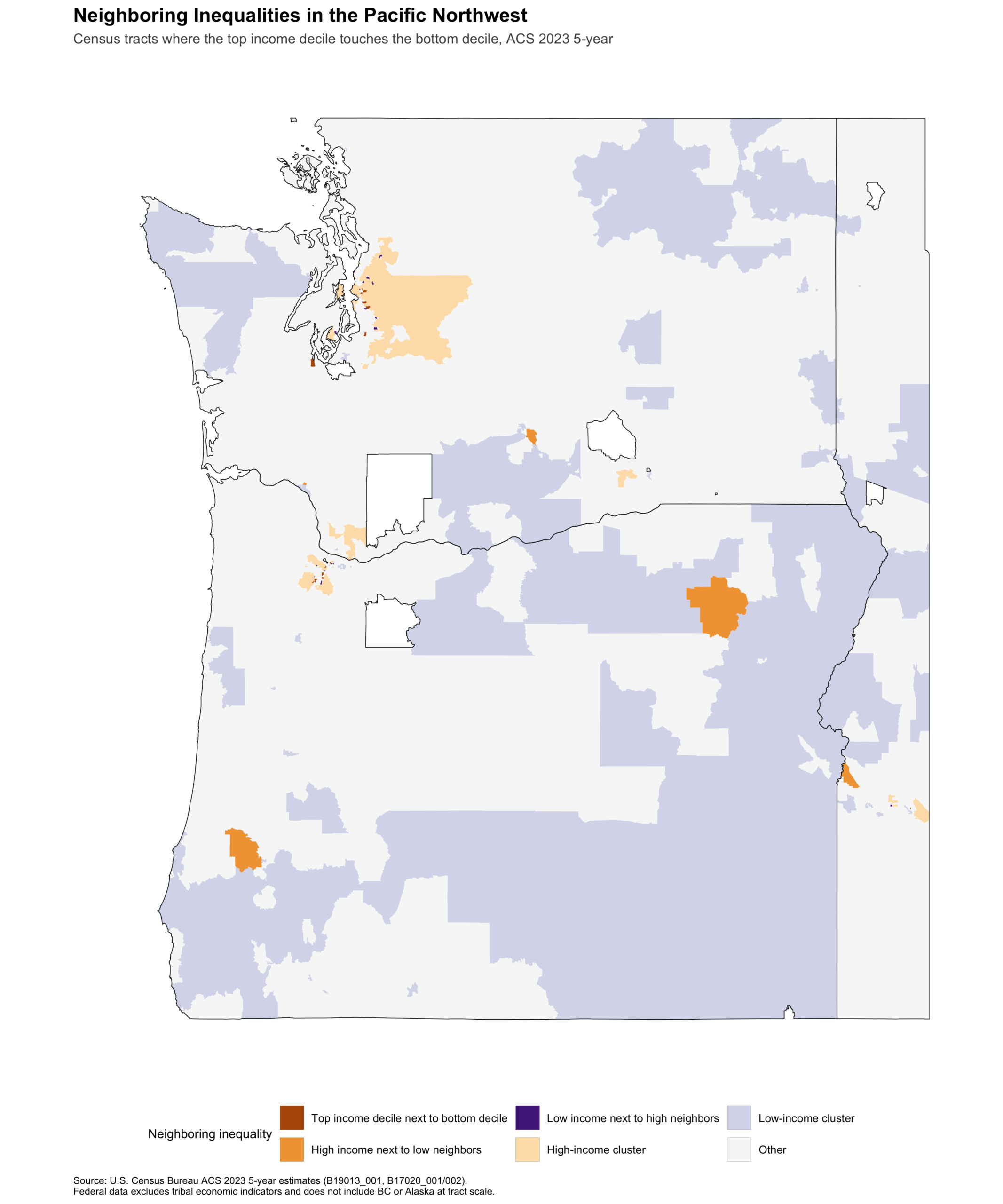 Neighboring Inequalities Map